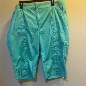 CJ Banks Aqua Cargo Shorts for Women size 24W